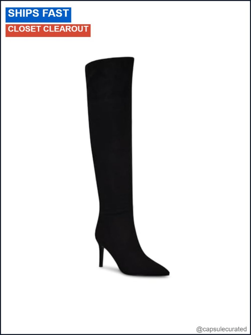 Over the Knee Faux Suede Stiletto Heel Pointed Toe Dress Boots